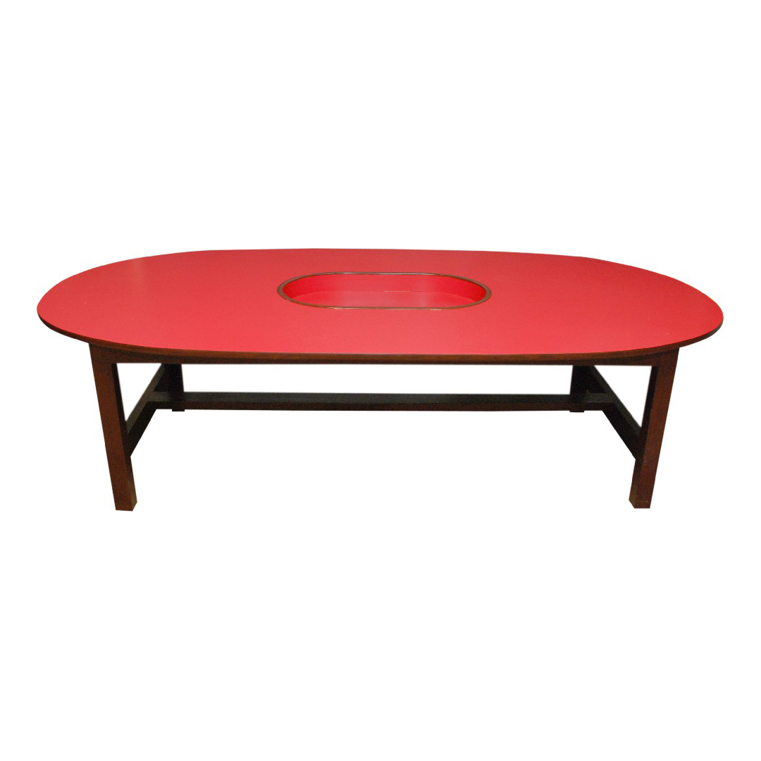 Oval Table with Stationery Oval (Red)